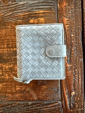 Bottega Veneta Slate Blue Leather Wallet